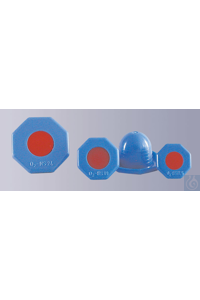 Achtkant-Deckelstopfen, PE-HD, blau, rund, für Sauerstoff- Flaschen, NS 14...